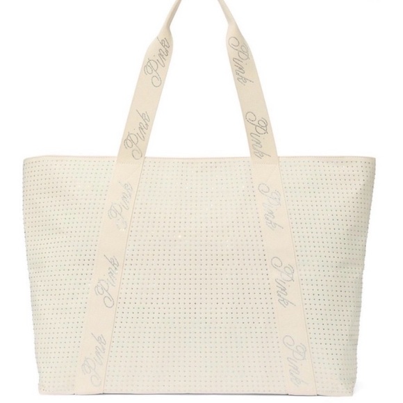 PINK Victoria's Secret Handbags - PINK Victoria's Secret White Tote Bag
